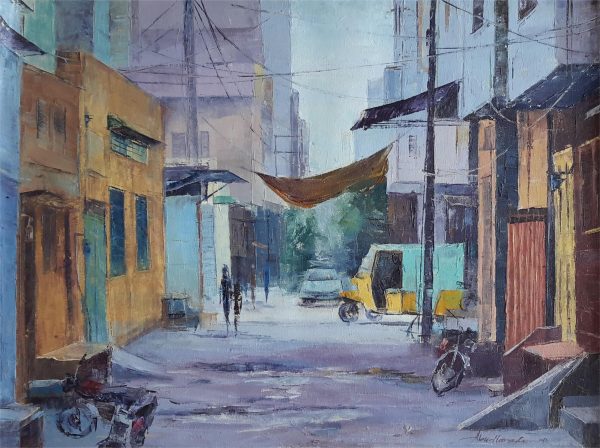 Oil Paint Cityscape Painting 2124