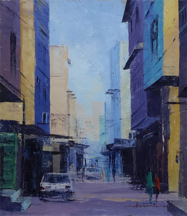 Oil Paint Cityscape Painting 2132