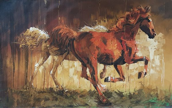 Oil Paint Horses Painting 2780