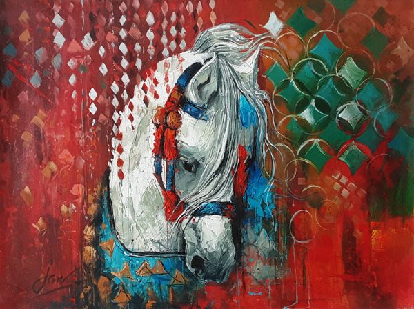 Oil Paint Horses Painting 3941