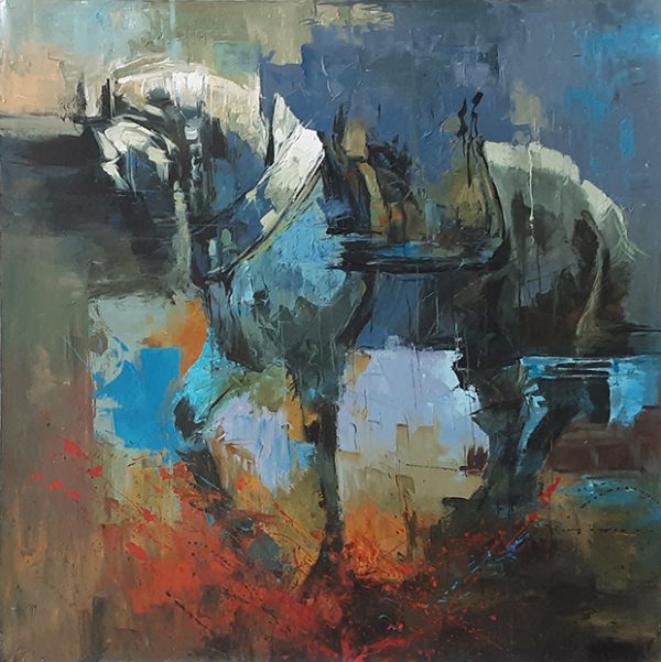 Oil Paint Horses Painting 3947