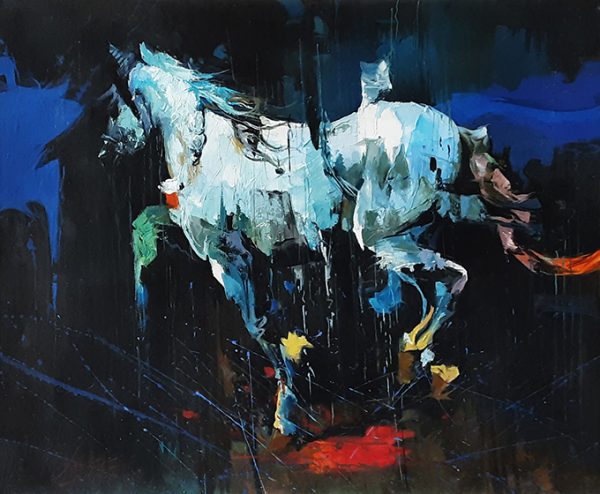 Oil Paint Horses Painting 4269