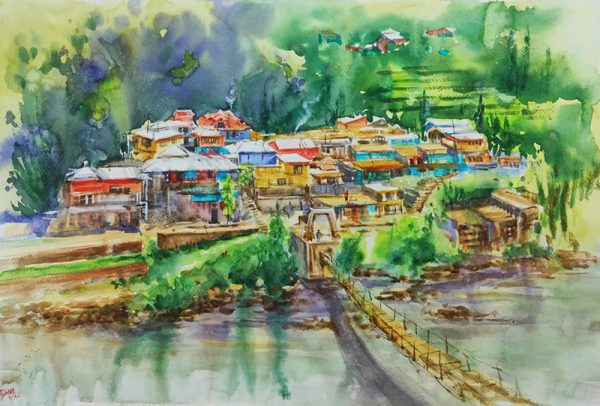 Water Color Cityscape Painting 4439