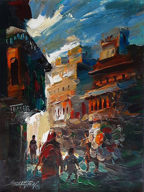 Oil Paint Cityscape Painting 5285