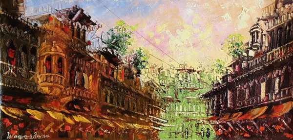 Oil Paint Cityscape Painting 2924