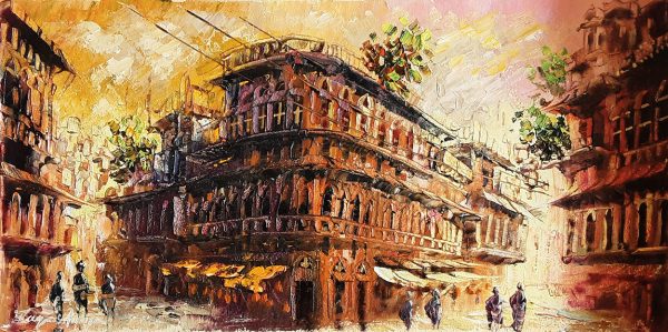 Oil Paint Cityscape Painting 2926