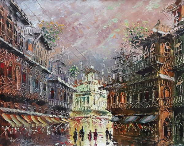 Oil Paint Cityscape Painting 2929