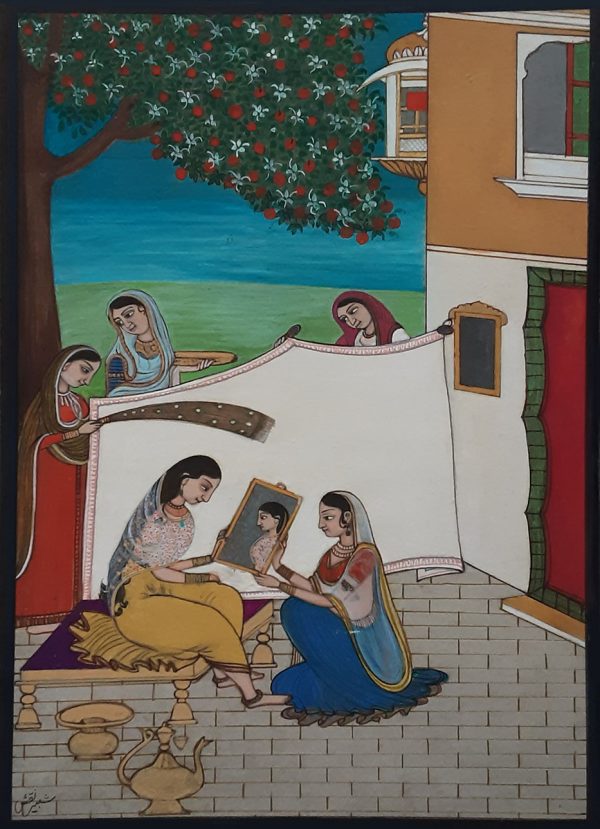 Gouache on Wasli Miniature Painting 2968