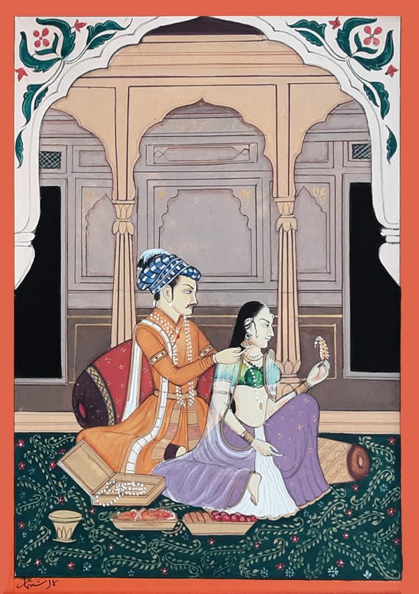 Gouache on Wasli Miniature Painting 3037