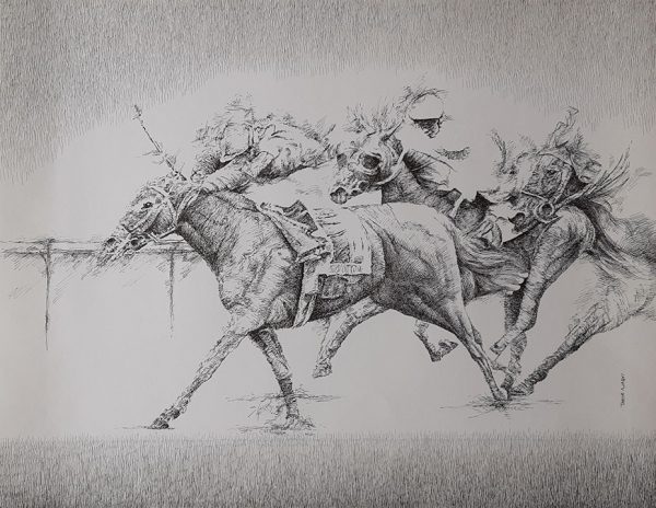 Pen & Ink on Paper Horses Painting 3311