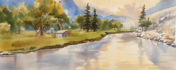 Water Color Landscape Painting 3859