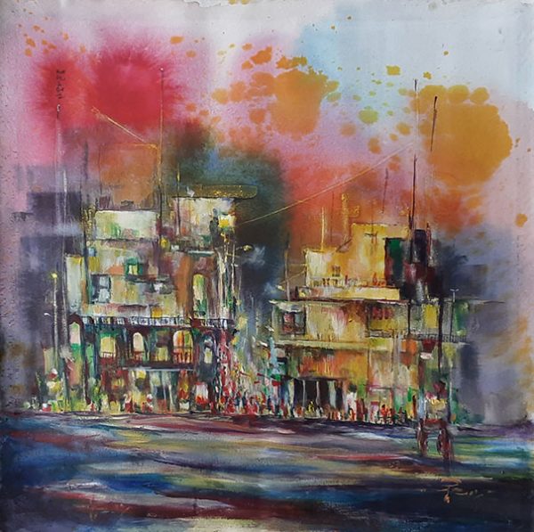 Oil Paint Cityscape Painting 3867