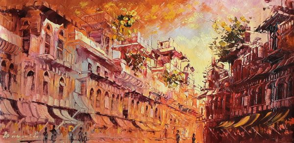 Oil Paint Cityscape Painting 4087