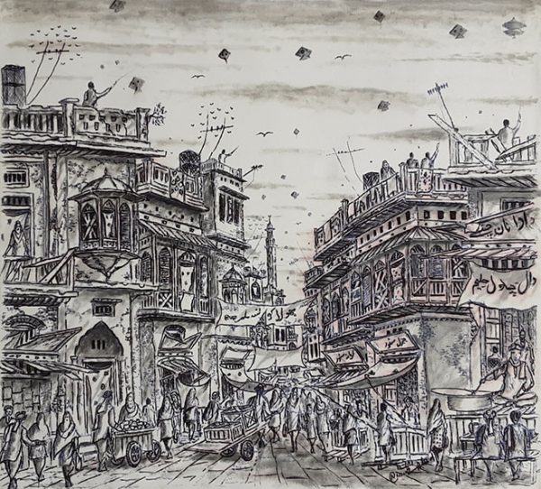 Pen & Ink Cityscape Painting 4567