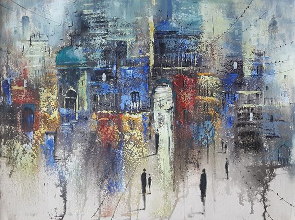 Acrylic Paint Cityscape Painting 5259