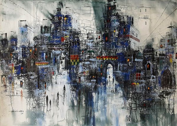 Acrylic Paint Cityscape Painting 5313