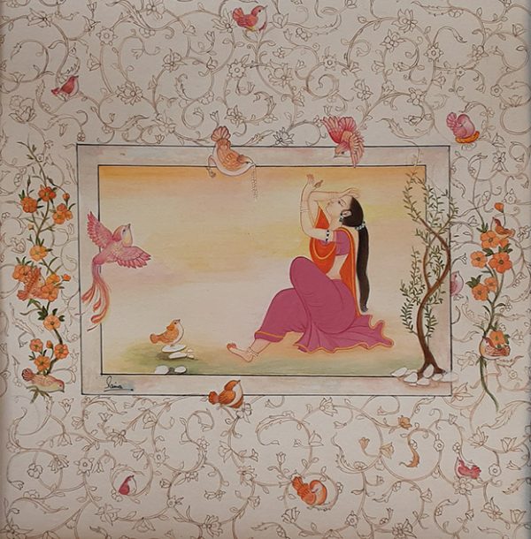 Gouache on Wasli Miniature Painting 5527